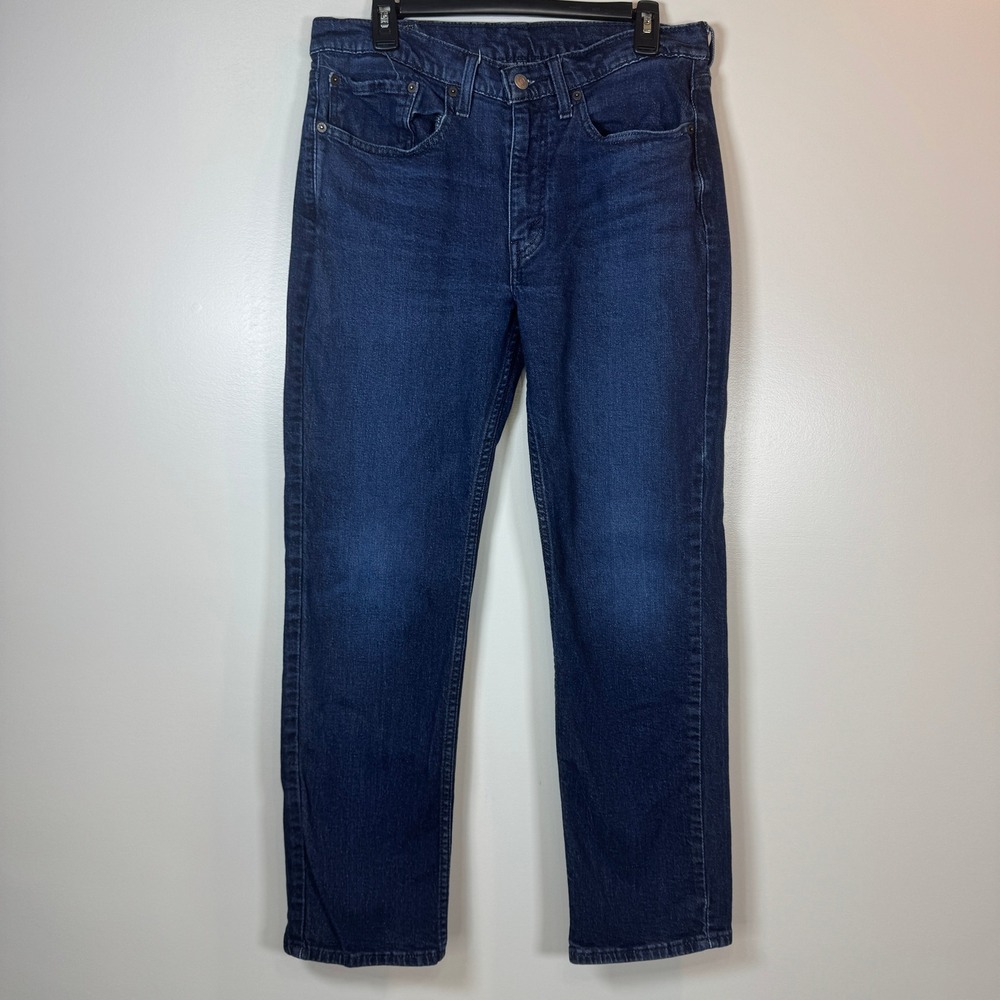 Levis 514 Straight Fit Jeans Mens 34x32 Actual L29‎ Dark Wash Blue Denim